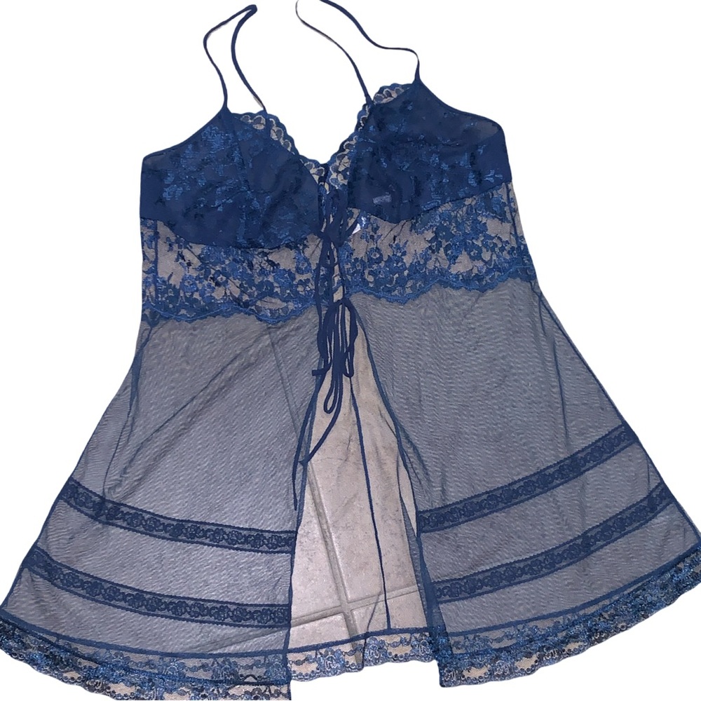 Vintage Victoria's Secret Lot Of 2 Y2K Sheer Fly-Away Babydoll Lingerie Sz M - Picture 2 of 5